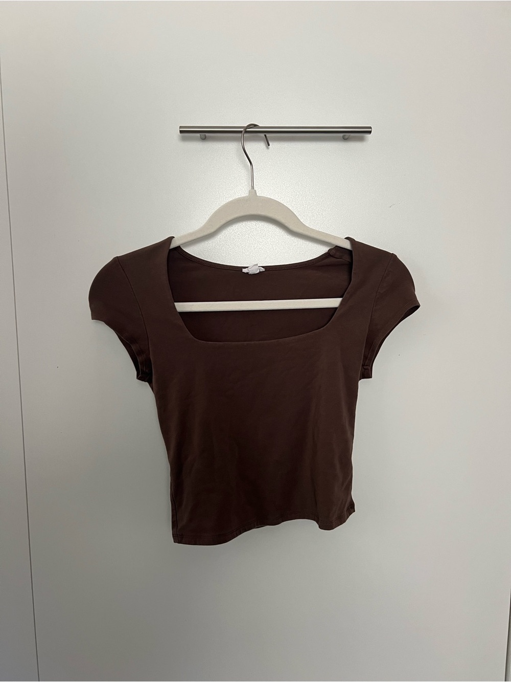 Garage Brown Square Neck Crop Top
